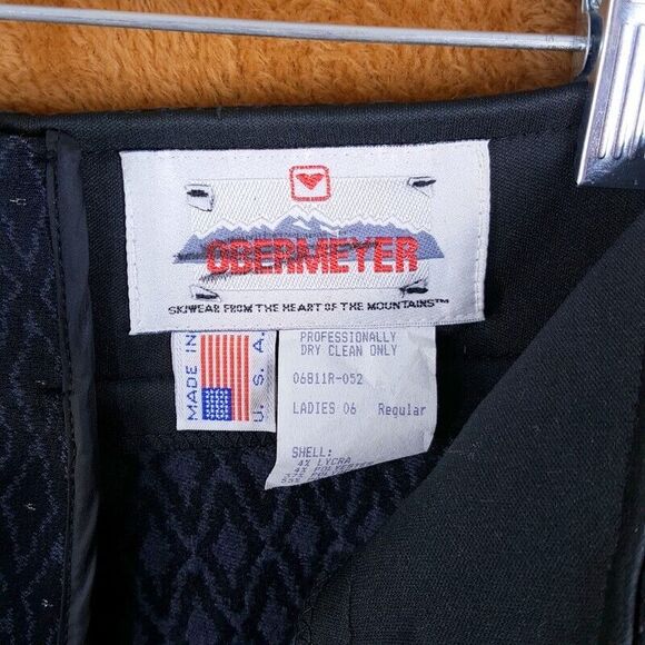 Vintage OBERMEYER Womens Ski Pants Size 6 Gray Diamond High Rise Pleated Stirrup - Picture 5 of 12
